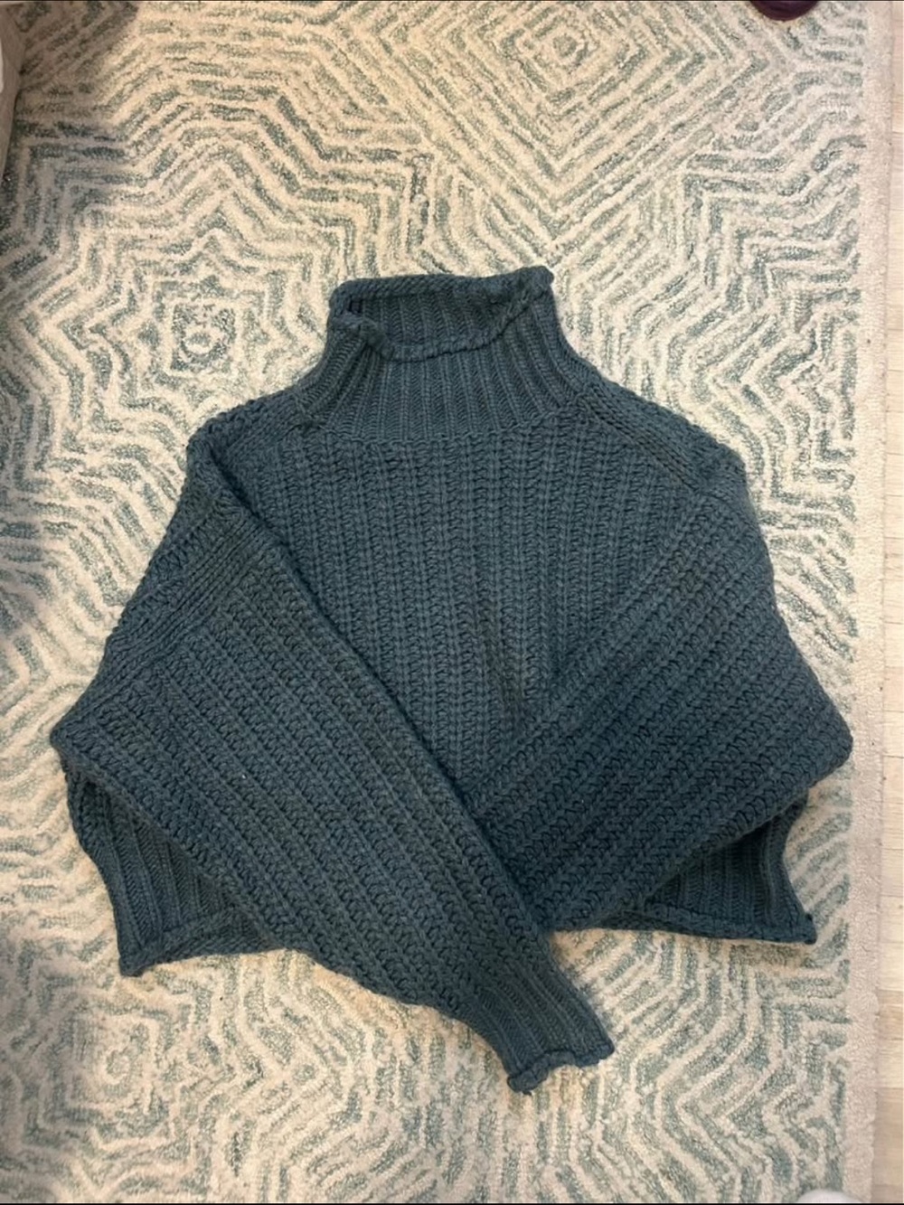 H&M Classic Turtleneck Chunky Knit Sweater - Slate Blue